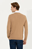 Erkek Camel Melanj V Yaka Triko Kazak 50258314-vr122