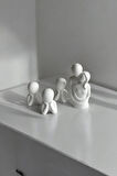 Sarılan Aile Dekoratif Obje Biblo (11 cm-6 cm)