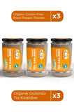 Organik Glutensiz Toz Karabiber 100 Gr x3 / Organic Gluten-Free Black Pepper Powder 100 Gr x3