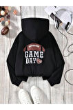 Erkek Çocuk Game Day Sırt Baskılı Kapşonlu Sweatshirt