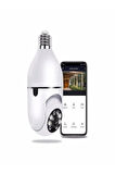 Gece Görüşlü 360 Derece Led Işık 1080p Wifi Kamera Kablosuz Panoramik Balıkgözü Ampul Kamera