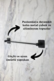 Kare Yapışkanlı Siyah Uzun Havluluk