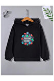 Çocuk Tasarım Everythng Is Fıne Baskılı Kapüşonlu Sweatshirt Pamuklu