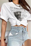 Kadın Beyaz CosinessOversize T-shirt