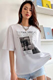 Kadın Beyaz CosinessOversize T-shirt