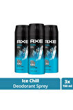 Axe Erkek Deodorant & Bodyspray Ice Chill 48 Saat Etkileyici Koku 150 ml X3 Adet