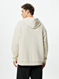 Oversize Hoodie Fermuar Cepli Dikiş Detaylı Uzun Kollu