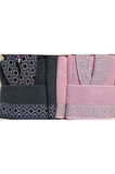 Özdilek Snazzy Antrasit Pembe Aile Bornoz Seti Özdilek Bornoz Set