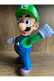 SÜPER MARİO LUİGİ OYUNCAK FİGÜR 30 CM SESLİ IŞIKLI DEV YEŞİL SÜPER MARİO KOLLARI KAFASI HAREKET EDER