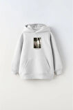 Kapüşonlu İçi Polar The Ballet School Baskılı Beyaz Unisex Çocuk Sweatshirt