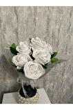 7'li beyaz gül çiçek buketi
