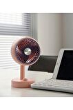 Yuvarlak Kademeli Yase Şarjlı Mini Fan Vantilatör 1200 Mah Bataryalı Güçlü Soğutucu