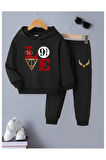 Çocuk Tasarım Harry Potter Love Baskılı Kapüşonlu Sweatshirt Pamuklu