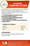 Nutraxin Vitamin Max C + D Zinc 60 Tablet