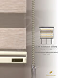 Demor Home Krem Rengi Yüksek Kalite Bambu Zebra, Mekanize Perde