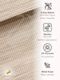 Demor Home Krem Rengi Yüksek Kalite Bambu Zebra, Mekanize Perde