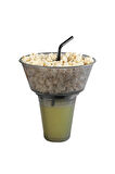 2li Set Pratik Pipetli Bardaklı Pop Corn Kovası Atıştırma Çerez Tabağı Kuruyemiş Patlamış Mısır Cips