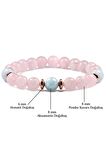 Akuamarin - Pembe Kuvars Doğal Taş Bileklik 8 mm
