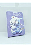 puffy pofuduk mor ayıcıklı not defteri 3D kabartmalı  12*18 96yp