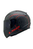 RAPID 2 RACE TAKAROA MAT SİYAH-KIRMIZI KASK SİYAH CAM