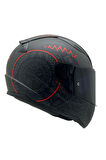 RAPID 2 RACE TAKAROA MAT SİYAH-KIRMIZI KASK SİYAH CAM