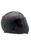 RAPID 2 RACE TAKAROA MAT SİYAH-KIRMIZI KASK SİYAH CAM