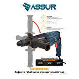 850W Assur Metal Şanzıman Darbeli Matkap Kırıcı Delici Hilti 2-28mm