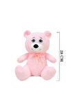1022P Göbekli Ayı 28 cm Pembe -Selay Oyuncak