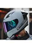 Rapid 2 Race Full Face Motosiklet Kaskı Yarış Spoiler Şeffaf Siyah Vizörlü