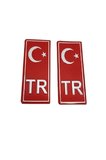 Plaka Sticker 2 Adet Türk Bayrağı
