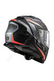 STORM RACER MAT TITANIUM-NEON TURUNCU KAPALI KASK
