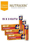 Nutraxin Efervesan - Vitamin C-D-Zinc 15 Tablet 3 Adet