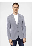Süvari Slim Fit Mavi Erkek Armürlü Ceket CT2021600290