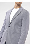 Süvari Slim Fit Mavi Erkek Armürlü Ceket CT2021600290