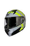 M 966 V2 Çene Açılır Kask Neon Gözlüklü