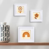 Nobbystar Yapışkanlı Sök-Tak Paspartulu Beyaz 14x14cm POLA Kare Fotoğraf Çerçevesi - 9'lu Paket