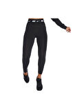 Leggings High Rise Yüksek Belli Pamuk Polyester Ince Siyah Tayt Ct