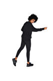 Leggings High Rise Yüksek Belli Pamuk Polyester Ince Siyah Tayt Ct