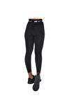 Leggings High Rise Yüksek Belli Pamuk Polyester Ince Siyah Tayt Ct