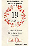 10 Adet 19 Mayıs Tebrik Kartlı Fimo Ay Yıldızlı Marteniçka Bileklik Kırmızı Yeşil Beyaz