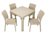 Mandella Elit Rattan 90x90 Elit Sandalye Masa Takımı ÇÖLBEJİ