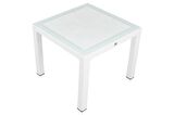 Mandella 90x90 Elit Rattan Masa (Camlı) BEYAZ