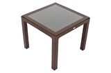 Mandella 90x90 Elit Rattan Masa (Camlı) KAHVERENGİ