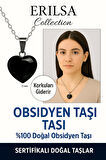 Sertifikalı Kalp Model Mini Siyah Obsidyen Taşı Kolye – Koruma, Arınma ve Duygusal Güç Taşı