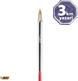 Bic Cristal Medium Tükenmez Kalem Kırmızı 50'Li Kutu, 1.0 Mm Orta Kalınlıkta Uç, Şeffaf Gövde, Delik