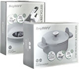 Berghoff Leo Phantom Kapaklı Yapışmaz Tencere 24 Cm Ve Kızartma Tavası 24 Cm Smoked Grey