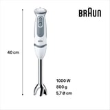 Braun Multiquick 5 El Blenderi Mq5245Wh, 1000 W, 1.25 L, 600 Ml Ve 350 Ml Hazne, Beyaz