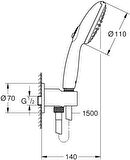 Grohe Tempesta 110 Su Çıkış Dirsekli El Duşu Seti 2 Akışlı Rain,Jet Mat Siyah - 264062433
