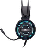 Hp Dhe-8001U Led Işıklı Oyuncu Kulaklığı, Kablolu, Mikrofonlu, Siyah