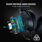 Razer Kraken V3 X Usb - Kablolu Usb Oyun Kulaklığı (285 G'Da Ultra Hafif, Triforce 40 Mm Sürücüler, 